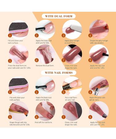 Saviland Poly Gel Nail Kit 7 Colors with Red Black Builder Gel - Nail Enhancement Starter Kit for Manicure Beginners - Buy Online on SooperMarket.com