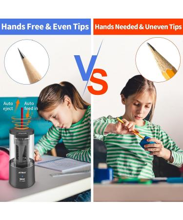 Electric Pencil Sharpener  AFMAT Regargeable Pencil Sharpener Hands-Free  Fully Automatic Pencil Sharpener for 6-7.8mm Colored Pencils  Fast Sharpening  No Uneven Tips  Ideal for Short Pencils Black - Buy Online on SooperMarket.com