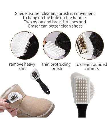 2Pcs Premium 4 Sided Suede Brush for Shoes - Multipurpose Matte Leather Care Tool for Stain Removal and Cleaning Shoes/Boots - Buy Online on SooperMarket.com