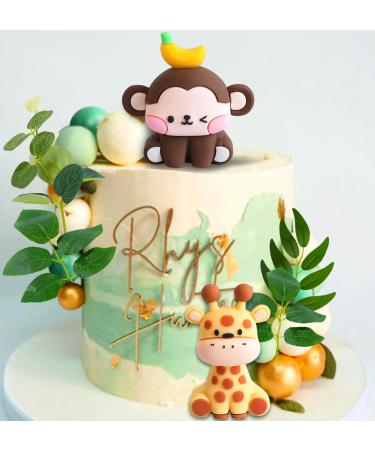 Jevenis Sage Green Tortendeko Animals Kuchendeko Birthday Jungle Birthday Deco Jungle Themed Tortendeko For Birthday Party Children Baby Shower Color2