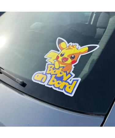 Baby On Board Sticker - Pika 13x18cm Easy Stick Vinyl Car Decal | Colorful Baby Safety Sign for Cars - Buy Online on SooperMarket.com