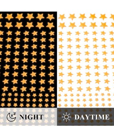 Glow in The Dark Stars Decals 633 Pcs | Luminous Dot 3D Starry Stickers for Ceiling or Wall | Kids Bedroom Decor in Orange - Buy Online on SooperMarket.com