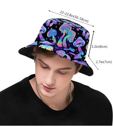 Packable Mushrooms Bucket Hat for Summer Beach - Sun Protection Fisherman Cap - Buy Online on SooperMarket.com
