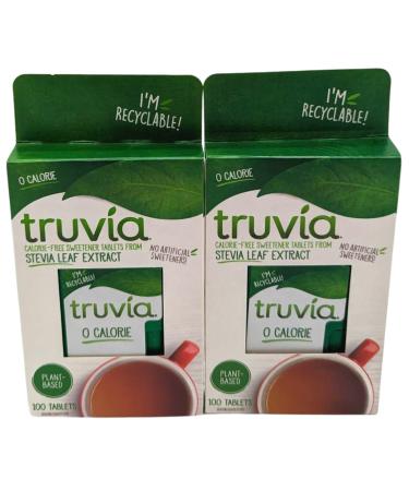 Stevia Sweetener Bundle With 2x Truvia Sweetener 100 Tablets 5g - Calorie-Free Sweetener From Stevia Leaf Extract