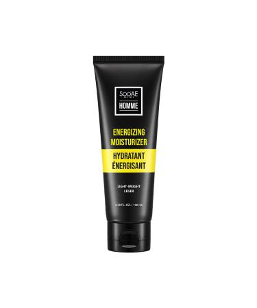 SOOAE HOMME ENERGIZING MOISTURIZER for Men No Greasy Texture Detox with Charcoal Lemon Willow Bark 3.38 fl. oz. / 100 ml