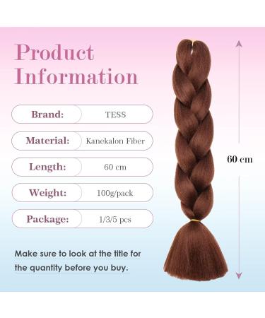 Shop Tess Braids Extensions - 60 cm Chocolate Brown Jumbo Kanekalon Hair - 3 Pack Braid Extensions for Box Braids - Buy Online on SooperMarket.com