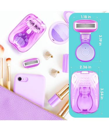 Travel Razors for Women | 5-Blade Portable Razor with Case | Smooth Shaving Essentials in Purple - Buy Online on SooperMarket.com