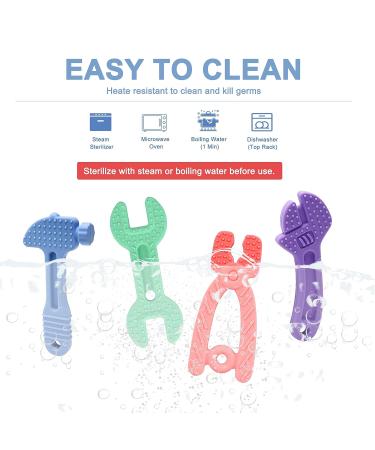 Yoolane Baby Teething Toys 4-Pack - Silicone Tool Teether Toy for Babies 0-6 Months & 6-12 Months | BPA Free, Freezable & Dishwasher Safe | for Toddler Infant Boy and Girl - Buy Online on SooperMarket.com