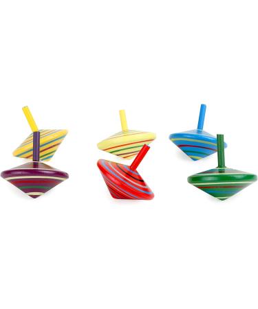 Small Foot Wooden Spinning Top - Colorful 6-Piece Set for Kids Age 3+ 1730 - Perfect for International Shipping - Buy Online on SooperMarket.com