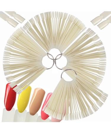 200pcs nail display ring nail tip nail art tip display nail polish presentation stick nail art ubungen nails for nail studio beginners (natural color) style-a