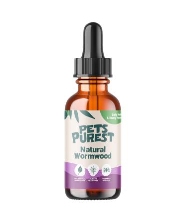Pets Purest Natural Wormwood Formula - 100% Natural Alternative to Nasty Chemical Products - Benefits Intestinal Hygiene - For Dogs Cats Poultry Birds Ferrets Rabbits & Pets