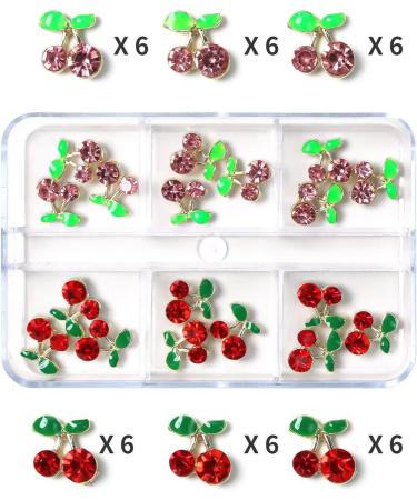 RUNRAYAY 36Pcs 3D Cherry Nail Art Charms Red & Pink Elegant Nail Studs Diamonds for Nail Accessories Summer Fruit Nail Jewelry Decoration for Diy Crafts Nail Decor - Buy Online on SooperMarket.com