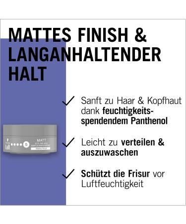 Schwarzkopf Taffel Styling Wax Matt 6 Pack | Long-Lasting Hold Hair Wax | Vegan Hair Styling Product for Matt Finish (450 ml) - Buy Online on SooperMarket.com
