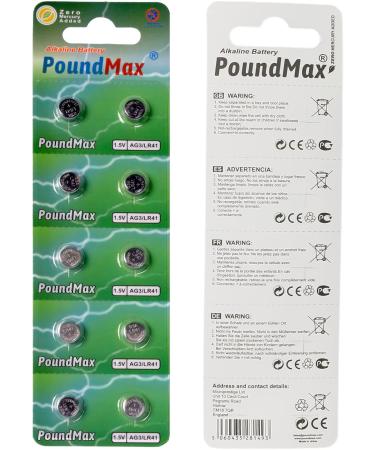 Buy AG3 LR41 Batteries 1.5V Alkaline Button Cell - 10 Count | Durable & Long-Lasting | Fast International Shipping - Buy Online on SooperMarket.com