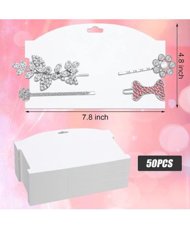 Geyee 50pc Hair Clip Display Cards - White Cardboard Organizer for Hair Bows & Barrettes - Buy Online on SooperMarket.com