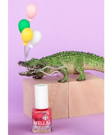 Miss Nella Croco Dazzle Safe Red Glitter Nail Polish for Kids - Non-Toxic, Odour Free & Easy Peel Off Formula - Buy Online on SooperMarket.com