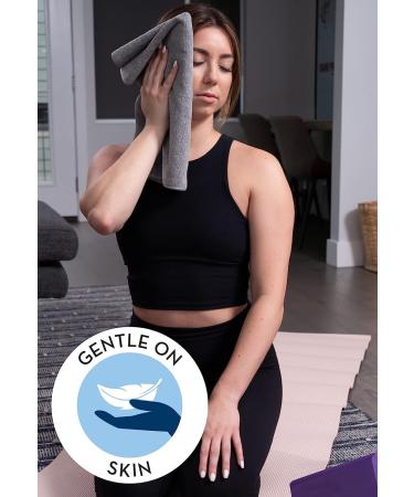 S&T INC. Microfiber Gym Towels for Sweat - 16 x 27 6 Pack Grey - Yoga Sweat Towel for Home Gym - Workout Towels for Gym - Quick Drying & Absorbent - Buy Online on SooperMarket.com