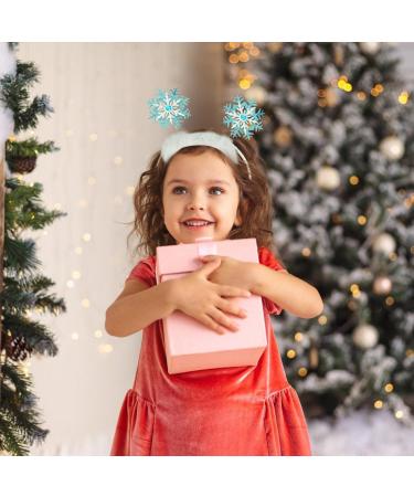 JNAWA 4Pieces Snowflake Headbands Blue Cute Christmas Feather Snowflake Head Boppers Funny Hair Accessories for Women Girls Xmas Party - Buy Online on SooperMarket.com