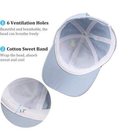 Xiaohawang Adjustable Dinosaur Embroidery Baseball Cap for Girls 2-6 Years - Sky Blue Summer Sport Hat - Buy Online on SooperMarket.com