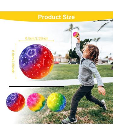 Osdue 3PCs Astro Jump Ball - Super High Bouncing Rainbow Foam Balls for Kids' Parties | Lightweight Spring Rubber Ball with Fun Noise - Buy Online on SooperMarket.com