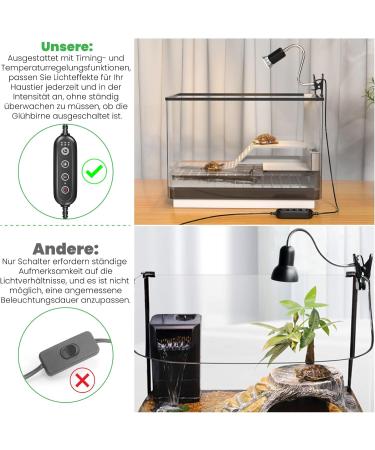 Buy BRIGHARK Reptile Aquarium Heat Lamp - Time-Controlled 200W E27 Turtle Thermal Lamp for Lizard & Terrarium (AC220-240) - No Light Bulb Included - Buy Online on SooperMarket.com