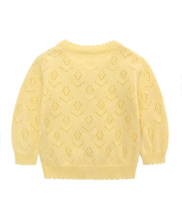 Famuka Baby Cardigan Jacket Unisex | Soft Knitted Sweater | 6 Months | Yellow - Buy Online on SooperMarket.com