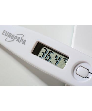 EUROPAPA Digital Fever Thermometer for Babies, Children, and Adults - Oral, Axillary, or Rectal Waterproof with Fever Alarm (Light Blue) - Buy Online on SooperMarket.com