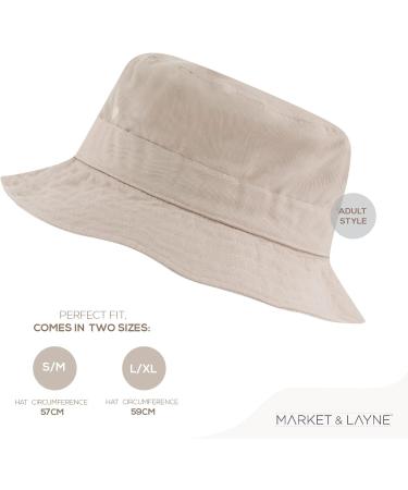 Cute Cotton Bucket Hat for Beach Sun Summer Travel - White (XS-S) - Men, Women, Teens - Packable & Lightweight - Buy Online on SooperMarket.com