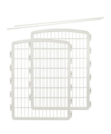 IRIS USA Dog Playpen, Pet Playpen 2 Add-On Panels, 34'' H x 26" W, White