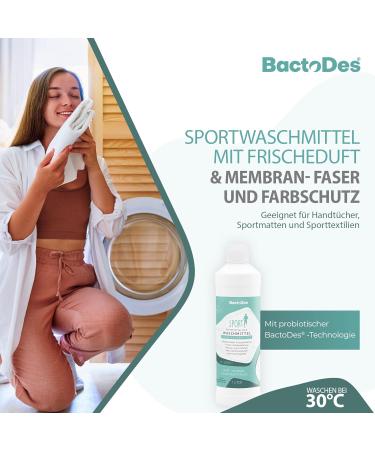 BACTODES BWash Sports Detergent 1L - Probiotic Liquid for Sports Clothing | Fresh Fragrance Sweat Protection Ideal for Outdoor & Functional Wear - Buy Online on SooperMarket.com