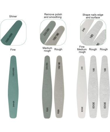 Ahier Professional Nail Files and Buffer Kit - 10 PCS, Rectangular Art Care Buffer Blocks & Double-sided Nail File Blocks for Salon Nail Art - Ten Colors - Buy Online on SooperMarket.com
