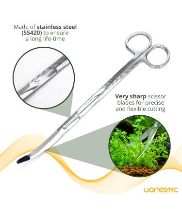 VORESTIC 25cm Curved Aquarium Scissors - Aquascaping Tools for Terrarium Plants - Buy Online on SooperMarket.com