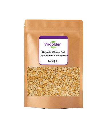 Organic Chana Dal (Split Hulled Chickpeas) 500g by Virgolden Organic