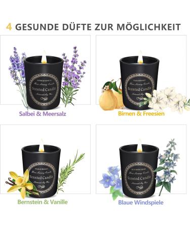 Vezmoc 4 Pack Fragrance Candle Gift Set | Natural Soy Wax Candles for Valentine's Day | Stress Relief & Sleep | Perfect Gift Ideas for Women - Buy Online on SooperMarket.com