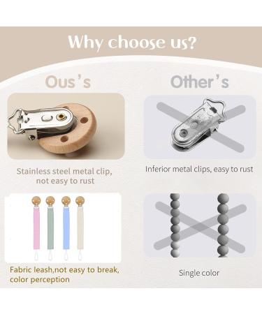 Smarbore 4 Pack Pacifier Clips - Universal Binky Holder Leash for Boys and Girls - Multicolored - Keep Pacifiers & Teethers in Place - Buy Online on SooperMarket.com