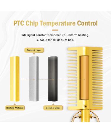 Ten-Tatent Hot Comb Hair Straightener | Double Sided Electric Straightening Brush - Buy Online on SooperMarket.com