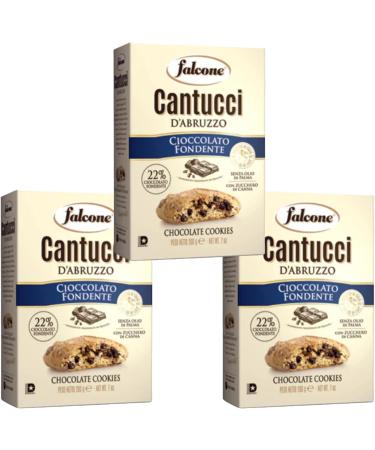 Falcone Cantucci - Dark Chocolate 200g Pack of 3 - Cioccolato Fondente Cantuccini Biscotti - Buy Online on SooperMarket.com