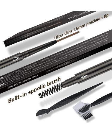 Cuckoo 2 Pack Waterproof Eyebrow Pencil Set - Ultra Precise Microblading Makeup Pen with Razor for Long-Lasting Natural Brows (Dark Brown) - Buy Online on SooperMarket.com