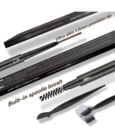 3 Pack Waterproof Ultra Precise Dark Brown Eyebrow Pencil Set with Razor - Long-lasting Natural Brows - Microblading Makeup Pen - 3 Count - Buy Online on SooperMarket.com