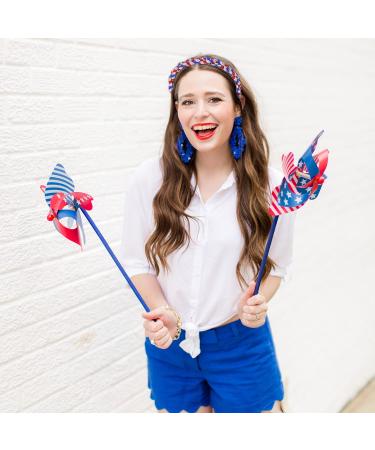Patriotic Rhinestone Twist Headband for Women | Red White Blue Crystal Hairband for 4th of July Holiday Party - Buy Online on SooperMarket.com