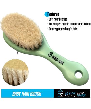 BRADYS HOUSE 3 Piece Baby Hair Brush & Comb Set - Soft Goat Bristle Hair-Brush, Silicone Bath Brush, Plastic Comb for Newborns, Infants, Toddlers & Kids - Buy Online on SooperMarket.com
