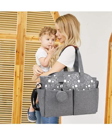 SONARIN Multi-Function Waterproof Baby Changing Bag - Grey | Large Capacity Travel Diaper Bag with Pacifier Holder - Buy Online on SooperMarket.com