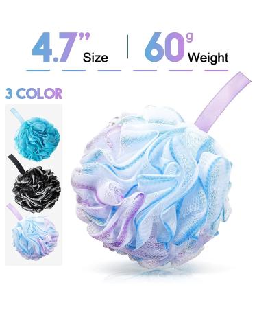 Sunnyray 6 Pcs Back Scrubber & Soft Mesh Loofah Set - Long Wooden Handle, Body Shower Brush, Bath Pouf for Men & Women - Buy Online on SooperMarket.com