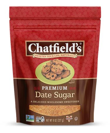 Chatfields Granulated Date Sugar, 100% Date Sweetener, 8 Oz. Pouch, 1 Pack 8 Ounce (Pack of 1)