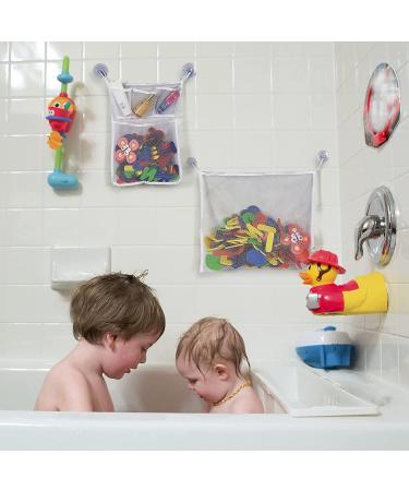 2 Set Bath Toy Organizer for Kids - Quick Dry Storage Net for Mesh Toys, Shower Organizer Bag with Hooks and Suction Cups - Buy Online on SooperMarket.com