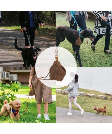 Shop TMBMLPP Dog Treat Feed Bag - Brown | Clip Buckle & Shrink Pockets for Puppy Training & Travel | Perfect for Toys & Delicacies - International Shipping Available - Buy Online on SooperMarket.com