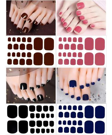 Kalolary Toenail Polish Stickers - 16 Sheets Full Cover Self Adhesive Toe Nail Art Decals for Pedicure - DIY Feet Nail Design Decorations - Buy Online on SooperMarket.com