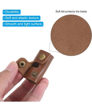 PATIKIL Leather Razor Head Protective Case | Double Edge Razor Sheath for Travel | Brown Shaving Tip Cover - Buy Online on SooperMarket.com