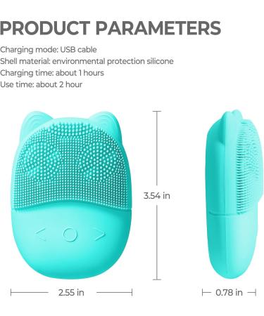 Electric Face Scrubber Silicone Facial Cleansing Brush for Deep Cleanning Exfoliating Waterproof Rechargeble|Vibrating|Massager (Blue) - Buy Online on SooperMarket.com