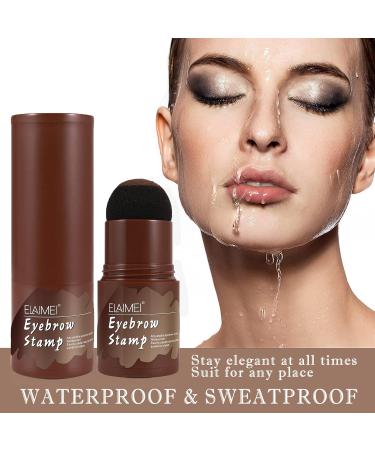 Waterproof Eyebrow Stamp Stencil Kit - 24 Stencils, Brush, Trimmer (Dark Brown) - Buy Online on SooperMarket.com